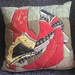 Vintage Japanese Patchwork Geisha Pillow - 20” square